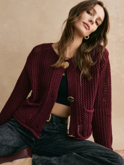 COMMENSE Retro Button Down Hollow Cardigan* Cardigans|Sweaters & Cardigans