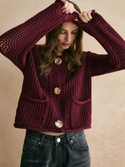 COMMENSE Retro Button Down Hollow Cardigan* Cardigans|Sweaters & Cardigans