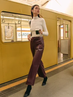 COMMENSE Retro Faux Leather Pants* Pants|Bottoms