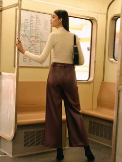 COMMENSE Retro Faux Leather Pants* Pants|Bottoms