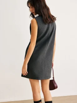 COMMENSE Retro Geometric Button Tank Dress* Casual Dresses|Work Dresses