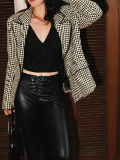 COMMENSE Retro Lapel Button Blazer* Outerwear|Blazers