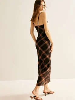 COMMENSE Retro Plaid Mesh Cami Dress* Casual Dresses|Summer Dresses