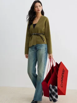 COMMENSE Retro Shift Cardigan Without Belt* Cardigans|Sweaters & Cardigans