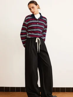 COMMENSE Retro Striped Polo T-Shirt* T-shirts|Tops