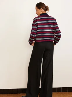COMMENSE Retro Striped Polo T-Shirt* T-shirts|Tops