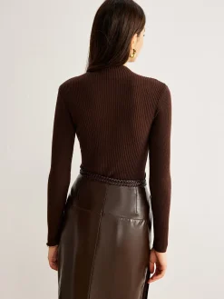 COMMENSE Retro Wool-Blend Panel Slim Sweater* Sweater Tops|Sweaters & Cardigans