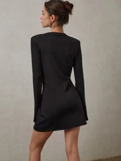 COMMENSE Rhinestone Bow Decorated V-Neck Short Dress* Cocktail & Party Dresses|Short Dresses