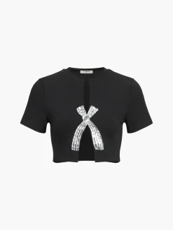 COMMENSE Rhinestone Bow Decorated Top* T-shirts|Tops