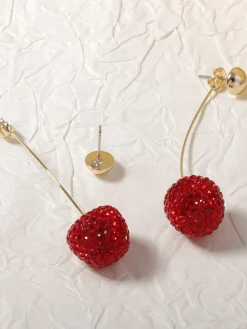 COMMENSE Rhinestone Cherry Stud Earrings* Accessories