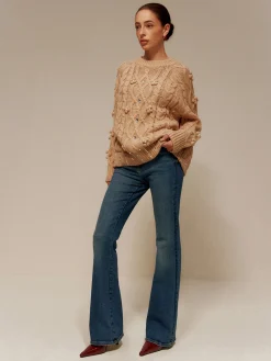 COMMENSE Rhinestone Pullover Twist Sweater* Sweater Tops|Sweaters & Cardigans