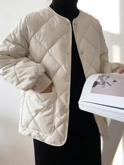 COMMENSE Rhombic Button Down Winter Coat* Outerwear|Coats