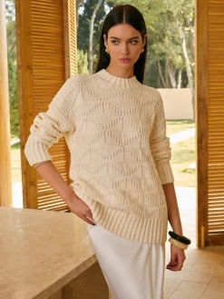 COMMENSE Rhombic-Pattern Sweater Without Belt* Knitwear|Tops