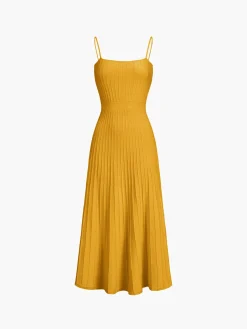 COMMENSE Rib Midi Sundress* Sweater Dresses|Sweater Dresses