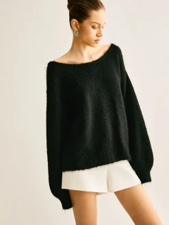 COMMENSE Ribbed Bow Loose Sweater* Sweater Tops|Sweaters & Cardigans