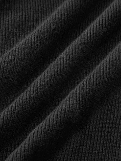 COMMENSE Ribbed Breasted Knit Tank Dress* Black Dresses|Work Dresses