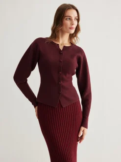 COMMENSE Ribbed Button Slit Sweater* Sweater Tops|Sweaters & Cardigans