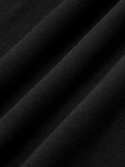 COMMENSE Ribbed Contrast Bow Cami Long Dress* Black Dresses|Casual Dresses