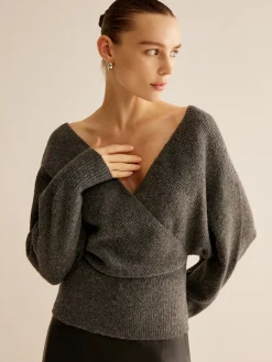 COMMENSE Ribbed Criss Cross Cinched Sweater* Sweater Tops|Sweaters & Cardigans