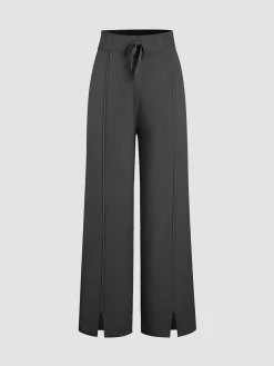 COMMENSE Ribbed Mystique Wide Leg Pants* Wide Leg|Pants