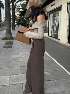 COMMENSE Ribbed Off Shoulder Sweater* Sweater Tops|Sweaters & Cardigans