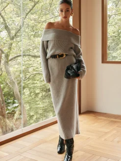 COMMENSE Ribbed Off-Shoulder Sweater Co-ords Without Belt* Sweater Tops|Sweaters & Cardigans