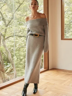 COMMENSE Ribbed Off-Shoulder Sweater Co-ords Without Belt* Sweater Tops|Sweaters & Cardigans