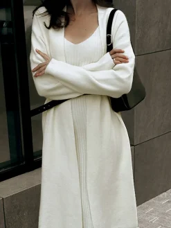 COMMENSE Ribbed Plain Sweater Co-ords Without Belt* Sweater Tops|Sweaters & Cardigans