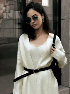 COMMENSE Ribbed Plain Sweater Co-ords Without Belt* Sweater Tops|Sweaters & Cardigans