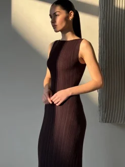 COMMENSE Ribbed Sleeveless Knit Long Dress* Sweater Dresses|Vacation Dresses