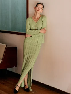 COMMENSE Ribbed Split Sweater Co-ords* Sweater Tops|Sweaters & Cardigans