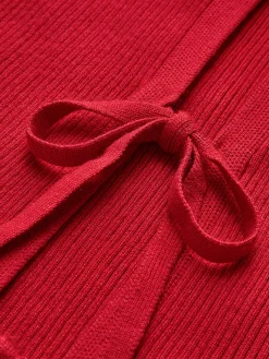 COMMENSE Ribbed Tie Neck Sweater Vest* Sweater Vests|Sweaters & Cardigans