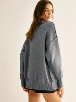 COMMENSE Ribbed Turtleneck Knit Top* Sweater Tops|Sweaters & Cardigans