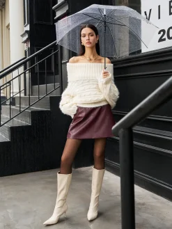 COMMENSE Romance Off-Shoulder Twist Sweater* Sweater Tops|Sweaters & Cardigans