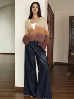 COMMENSE Romance Ombre Button Cardigan* Cardigans|Sweaters & Cardigans