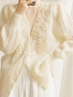 COMMENSE Romance Pearl Beaded Cardigan* Cardigans|Sweaters & Cardigans