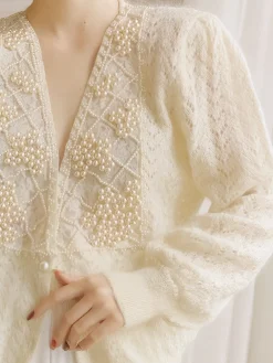 COMMENSE Romance Pearl Beaded Cardigan* Cardigans|Sweaters & Cardigans