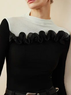 COMMENSE Romance Stand Collar Ruffle Blouse* Blouses & Shirts|Tops
