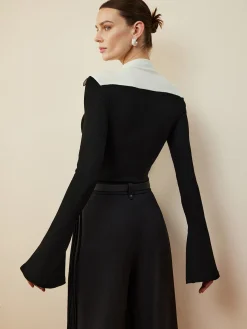 COMMENSE Romance Stand Collar Ruffle Blouse* Blouses & Shirts|Tops