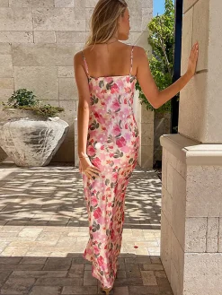 COMMENSE Romantic Floral Cami Long Dress* Casual Dresses|Floral Dresses