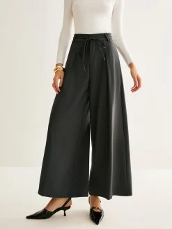 COMMENSE Rope Belt Wide-Leg Pants* Pants|Bottoms