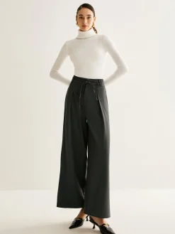 COMMENSE Rope Belt Wide-Leg Pants* Pants|Bottoms