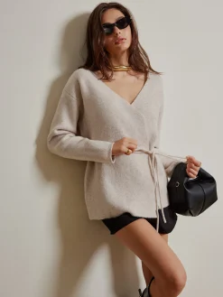 COMMENSE Rope Belted Wrap Cardigan* Cardigans|Sweaters & Cardigans