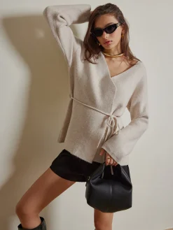 COMMENSE Rope Belted Wrap Cardigan* Cardigans|Sweaters & Cardigans