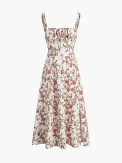 COMMENSE Rosebud Floral Midi Sundress* Casual Dresses|Floral Dresses