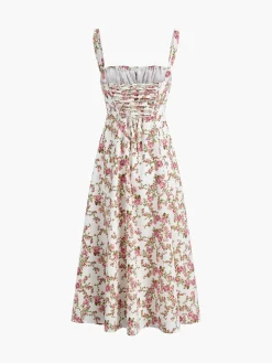COMMENSE Rosebud Floral Midi Sundress* Casual Dresses|Floral Dresses