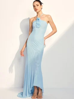 COMMENSE Rosette Halter Fishtail Dress* Cocktail & Party Dresses|Summer Dresses