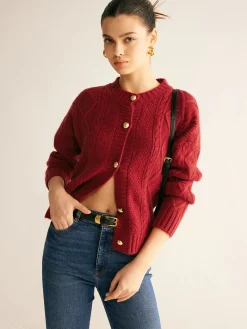 COMMENSE Round Neck Button Down Twist Cardigan* Cardigans|Sweaters & Cardigans