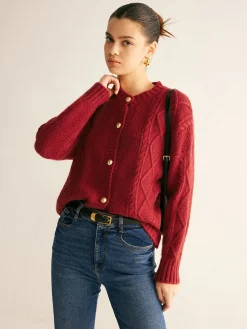 COMMENSE Round Neck Button Down Twist Cardigan* Cardigans|Sweaters & Cardigans
