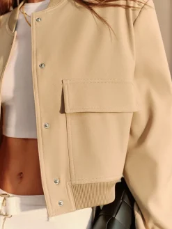 COMMENSE Round Neck Pockets Jacket* Outerwear|Jackets